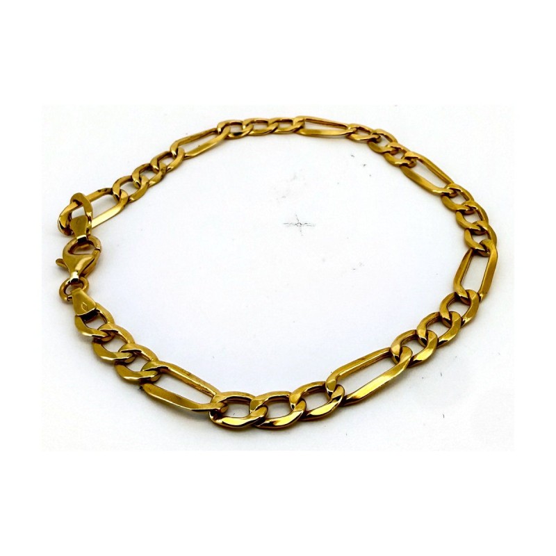 Pulsera pulsera figaro de oro 18k 20 cm
